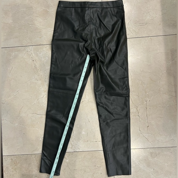 Olive Faux Leather Women Zara High Rise Ankle Zip Skinny Pants Size Medium - Picture 2 of 9